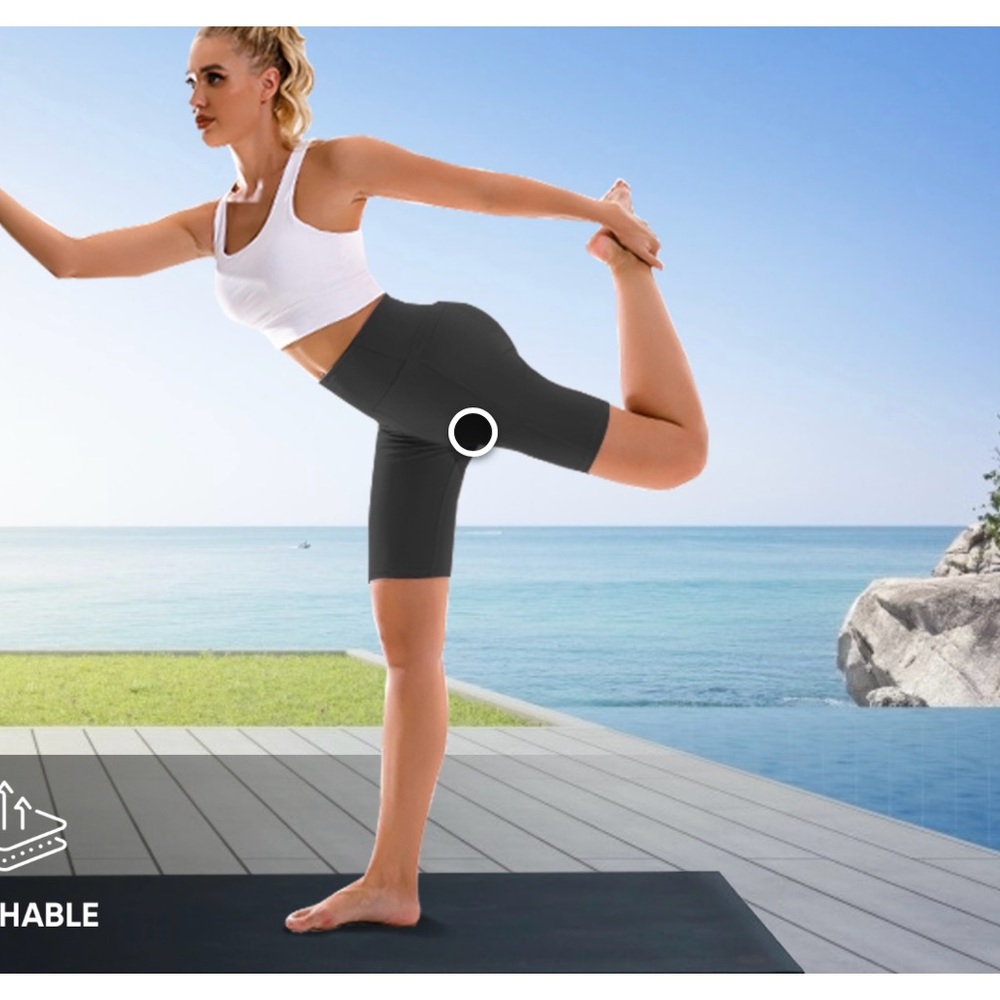 APEXUP Yoga Shorts 2 Pack, Women’s XS, 8" High Waist Spandex Compression.